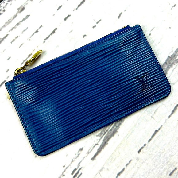 LOUIS VUITTON - Pochette Cles Epi Coin Purse CA0979 Blue Leather - Picture 1 of 12